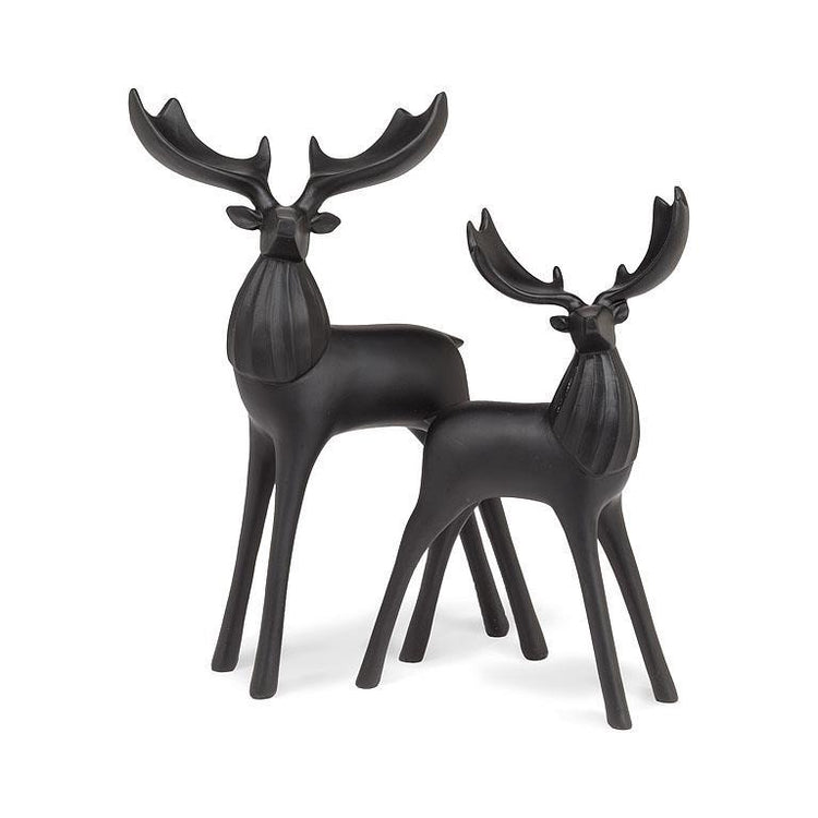 Large Modern Deer with Wide Antlers, Black