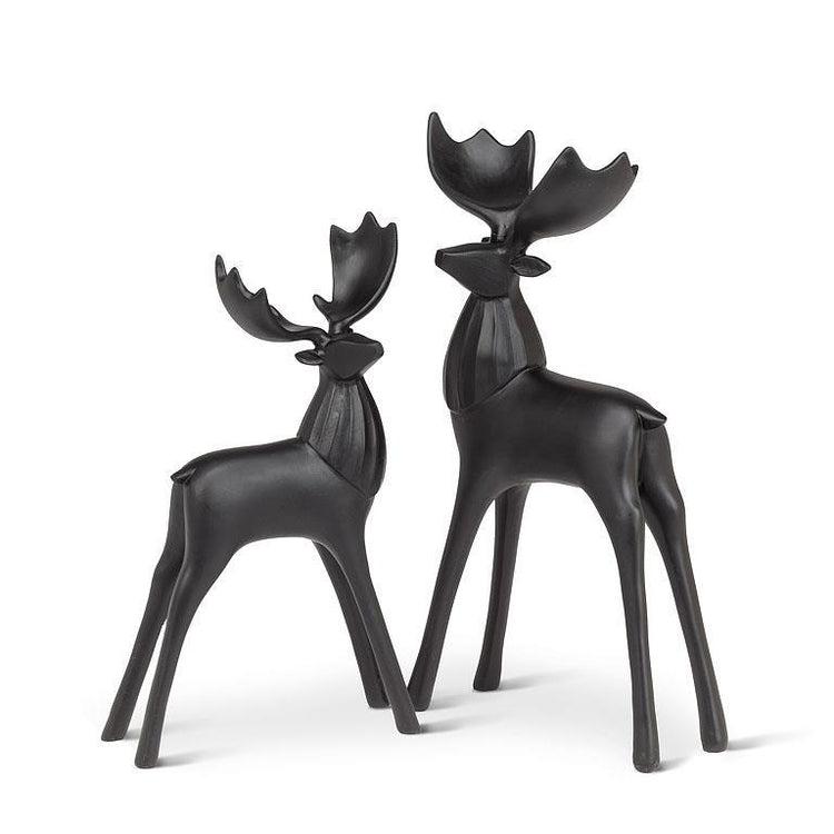 Large Modern Deer with Wide Antlers, Black