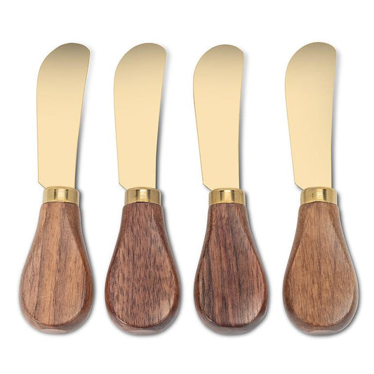 Set of 4 Walnut Handled Pate Spreaders