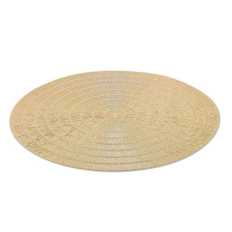 Round Basketweave Placemat, Gold