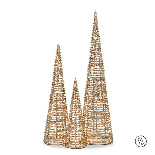 Small Ribbon LED Cone Tree