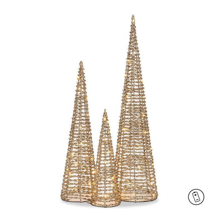 Small Ribbon LED Cone Tree