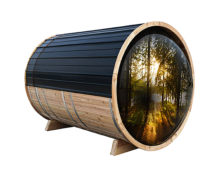 6' Red Cedar Panoramic Barrel Sauna