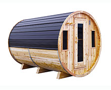 8' Red Cedar Panoramic Barrel Sauna