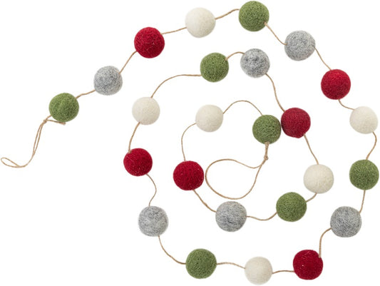 Garland with Felt Balls - 71"