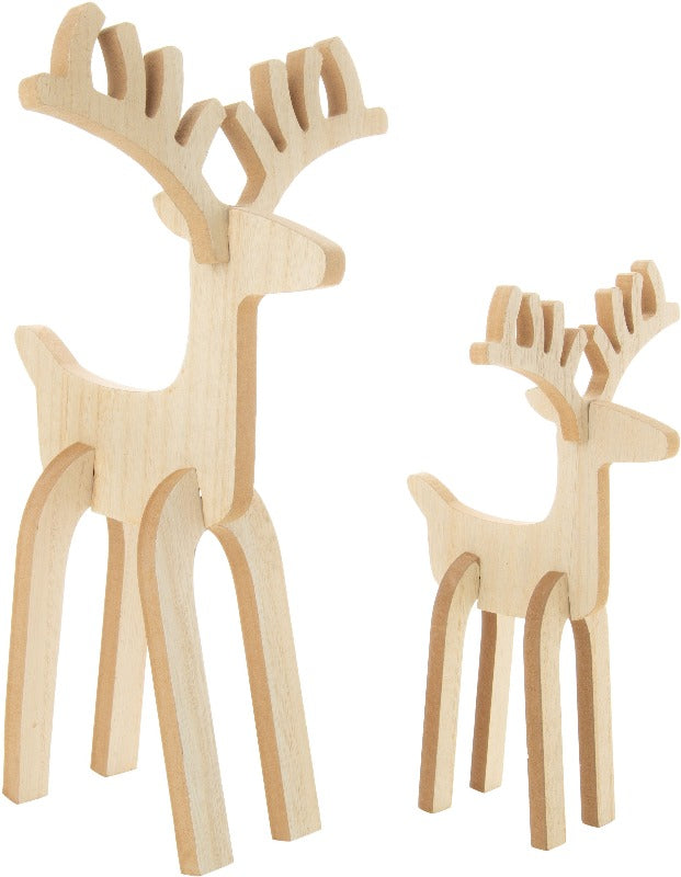 Wood Veneer Reindeer Puzzle Table Pieces