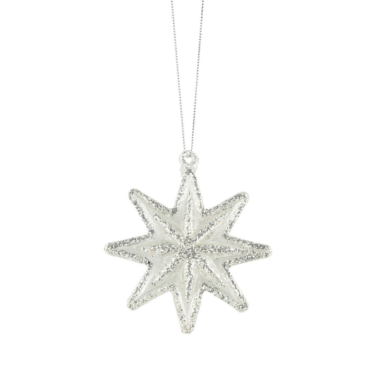 Molded Glass 8-Point Star Ornament