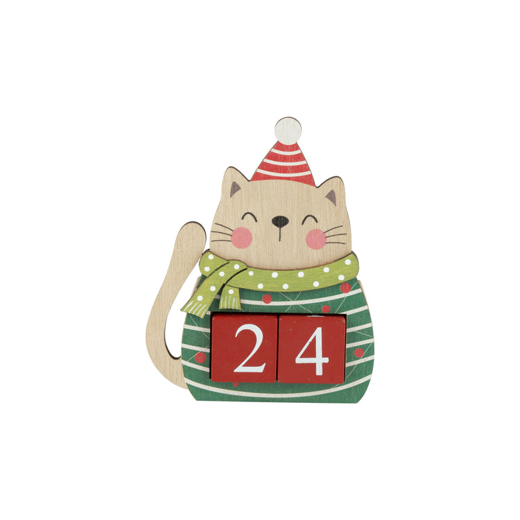 Printed Wood Cat Block Advent Calendar