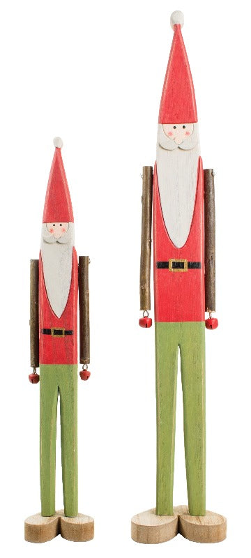 Tall Wooden Santa Table Piece - 17"