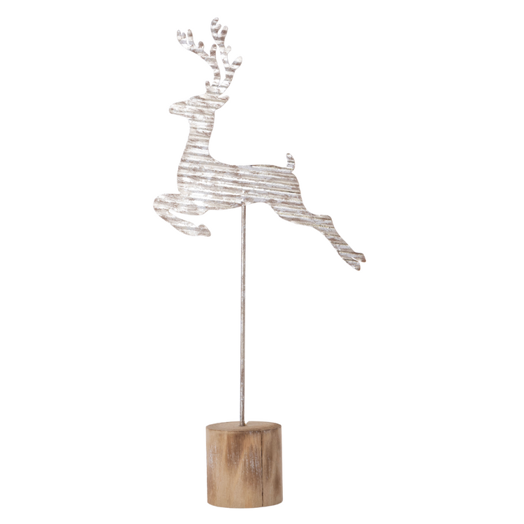Corrugated Metal Reindeer Silhouette Table Piece, Large