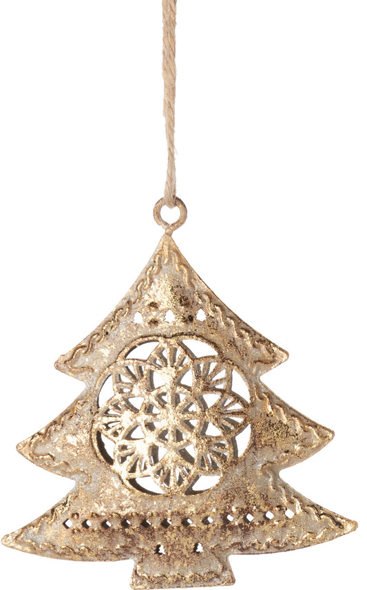Gold Tree Metal Filigree Ornament