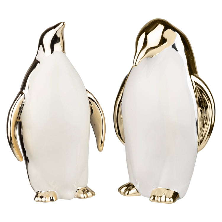 Assorted Ceramic Gold Penguin Table Piece