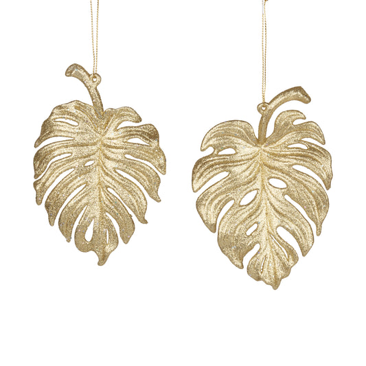 Assorted Acrylic Pale Gold Leaf Ornament