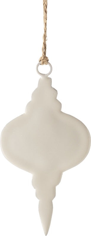 White Enamel Kismet Drop Ornament