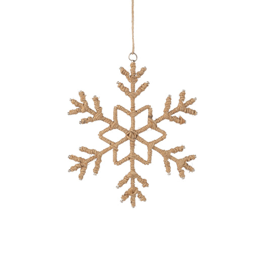 Jute Snowflake Ornament, Dark Brown