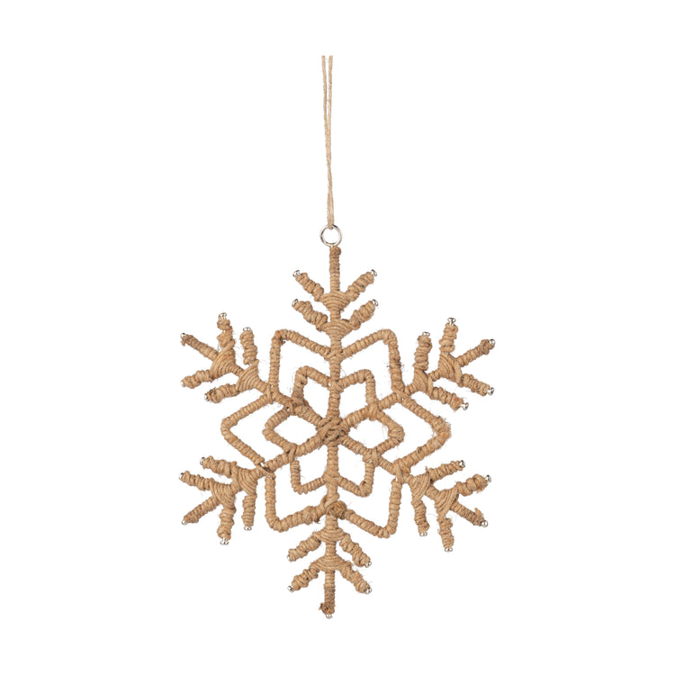 Jute Snowflake Ornament, Natural