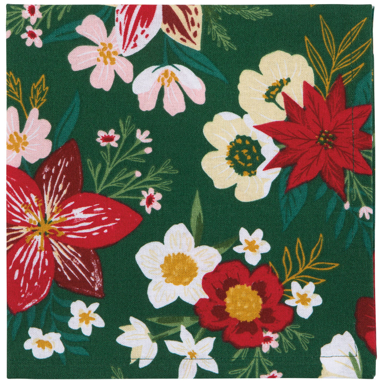 Set of 4 Amaryllis Christmas Napkin