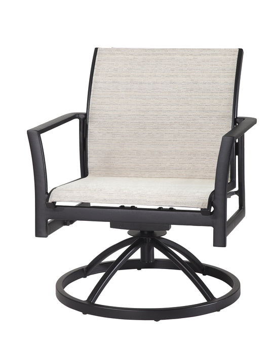 3-PC Echelon Sling Loveseat & 2 Swivel Rocking Lounge Chairs, Dupioni Sapphire/White