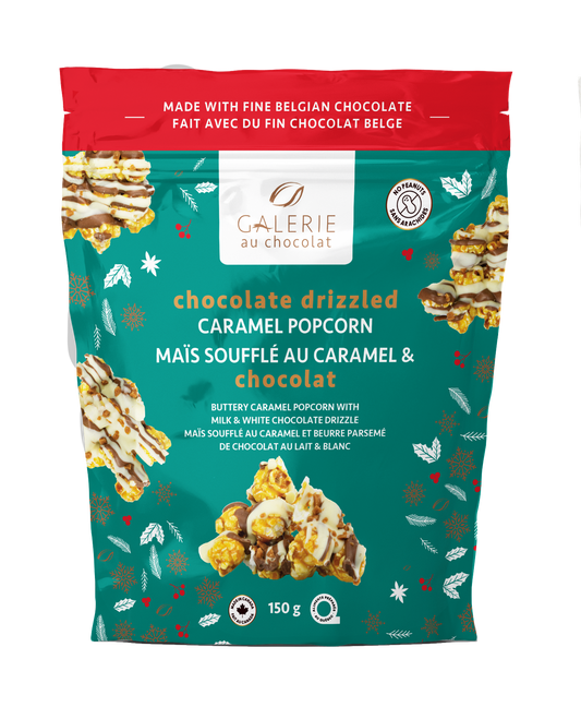 Galerie au Chocolat Chocolate Drizzled Salted Caramel Popcorn