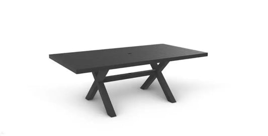Harbour 45" x 84" X Base Dining Table, Textured Black