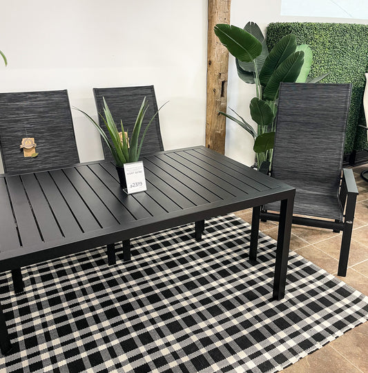 5-PC Mobel Dining Table and Stackable Patio Chairs