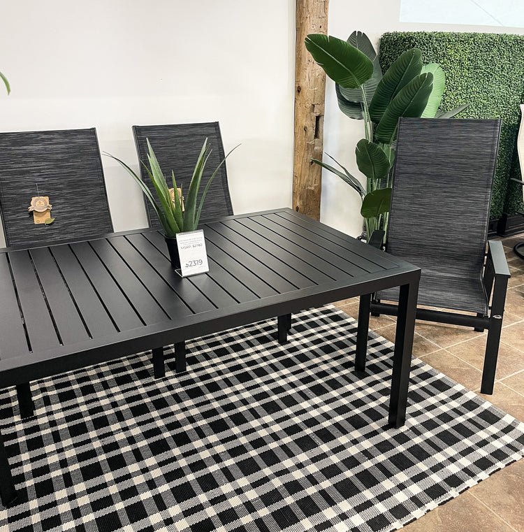 5-PC Mobel Dining Table and Stackable Patio Chairs