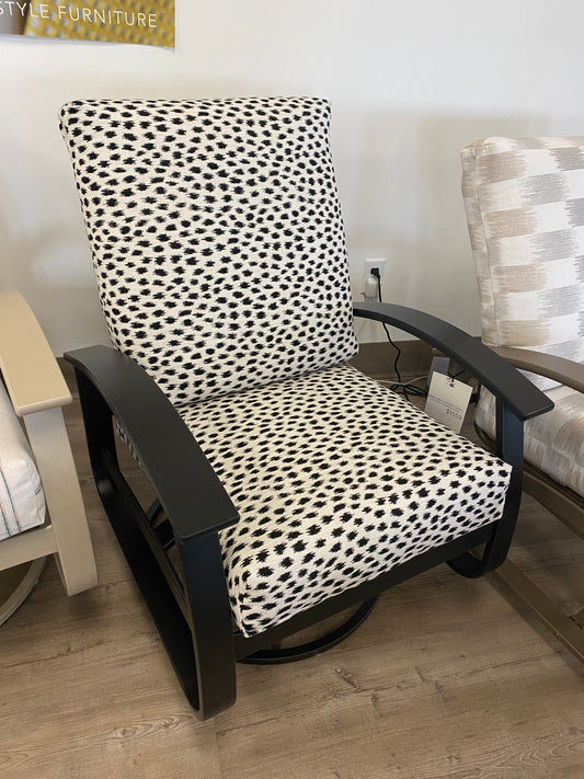Belle Isle Cushion Swivel Rocker, Agra Classic/Black