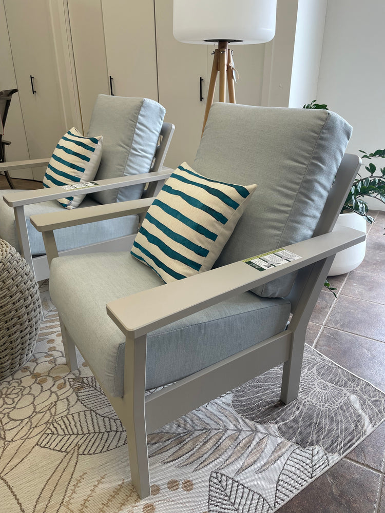 Antero MGP Cushion Arm Chair, Exhale Sky/Warm Grey