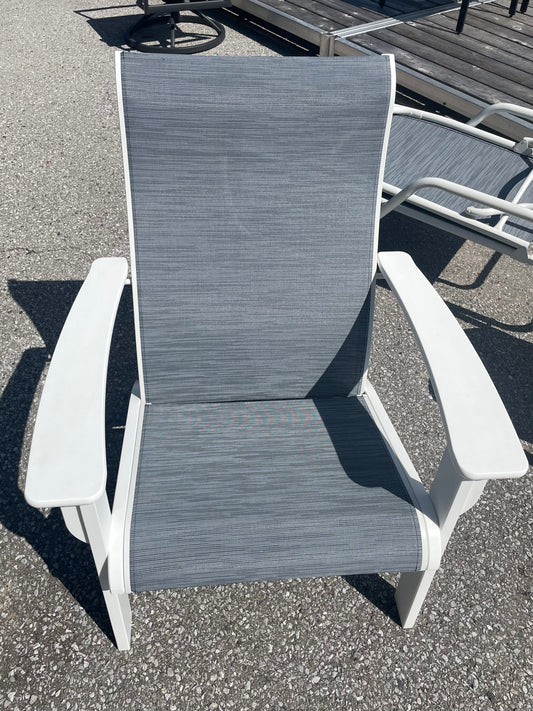 Adirondack Chat Arm Chair, Blueprint/Snow