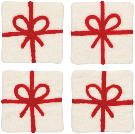 Set of 4 Presents Felt Wool Coasters