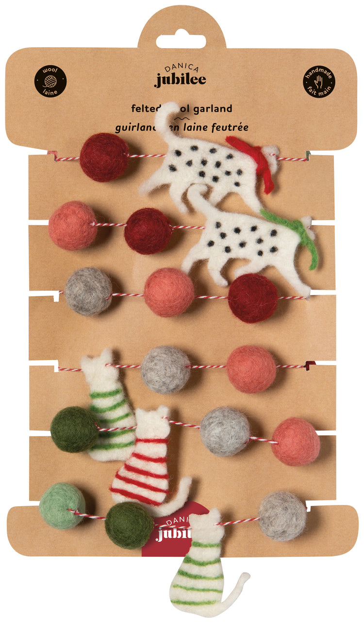 Cats Christmas Felt Garland