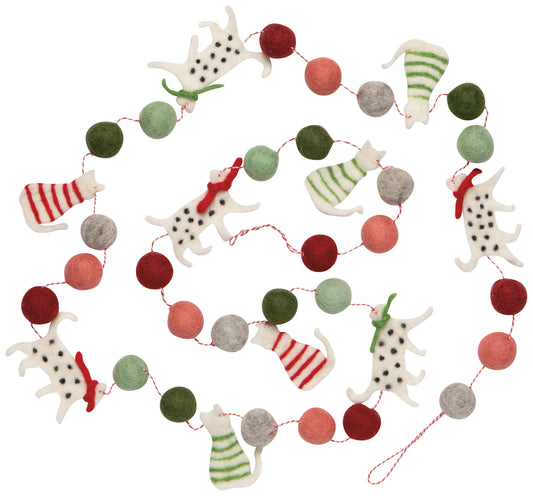 Cats Christmas Felt Garland