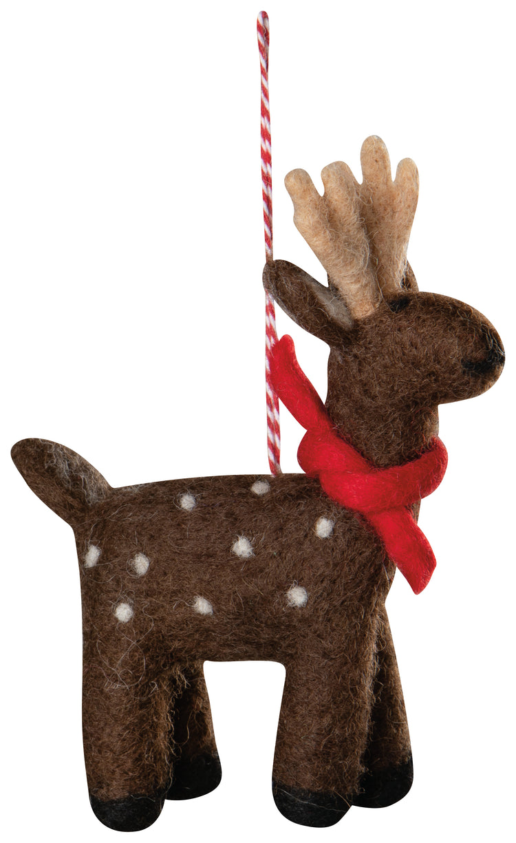 Assorted Artic Deer Felt Ornament
