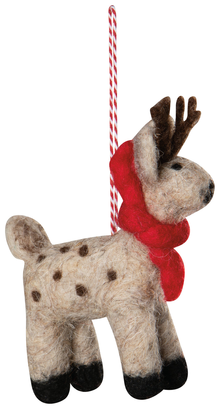Assorted Artic Deer Felt Ornament