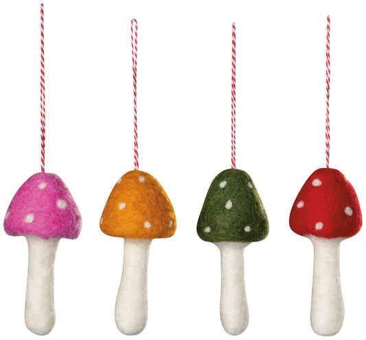 Assorted Toadstool Felt Ornament