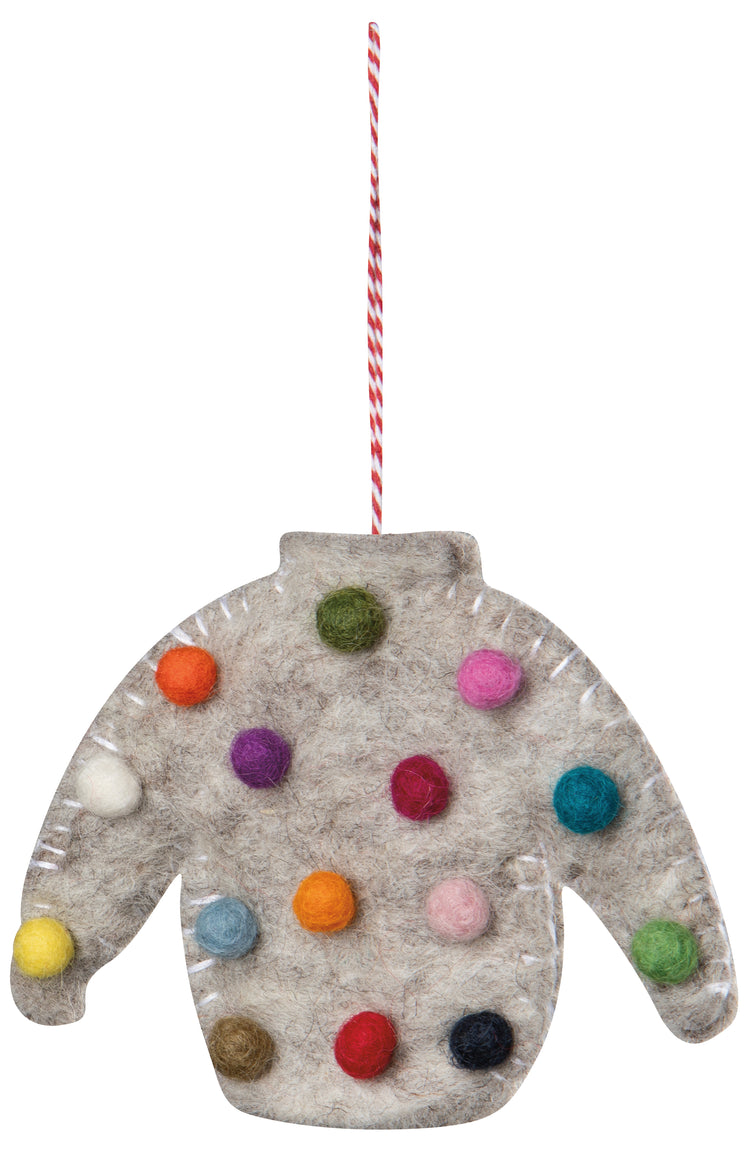 Assorted Ugly Xmas Sweater Felt Ornament