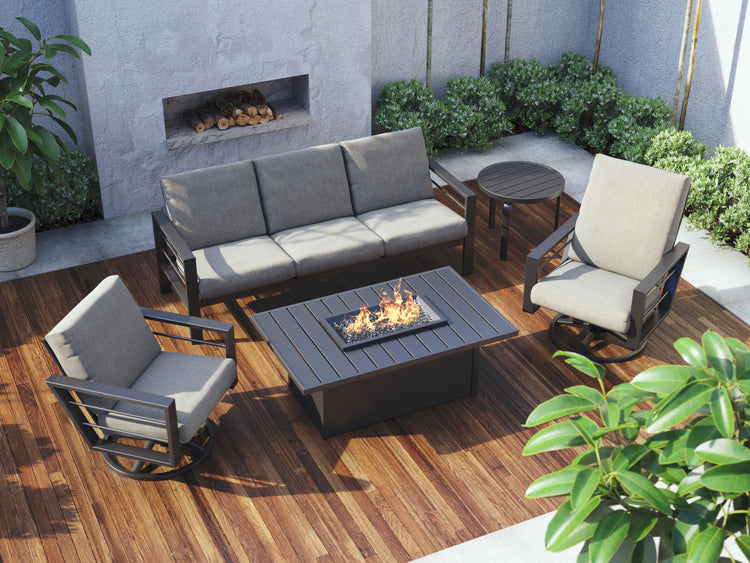 Latitude 32'' x 50'' Rectangular Fire Pit, Carbon