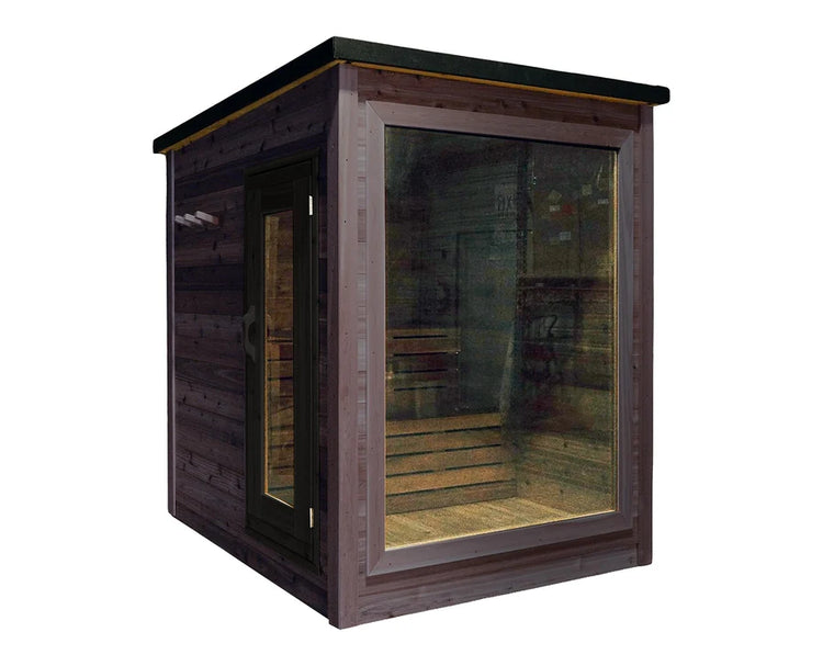 6' Red Cedar Mini Modern Panoramic Sauna