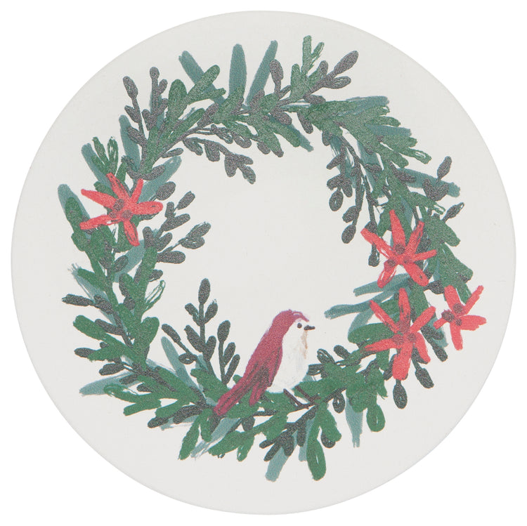 Set of 4 Wreaths Soak Up Christmas Coasters