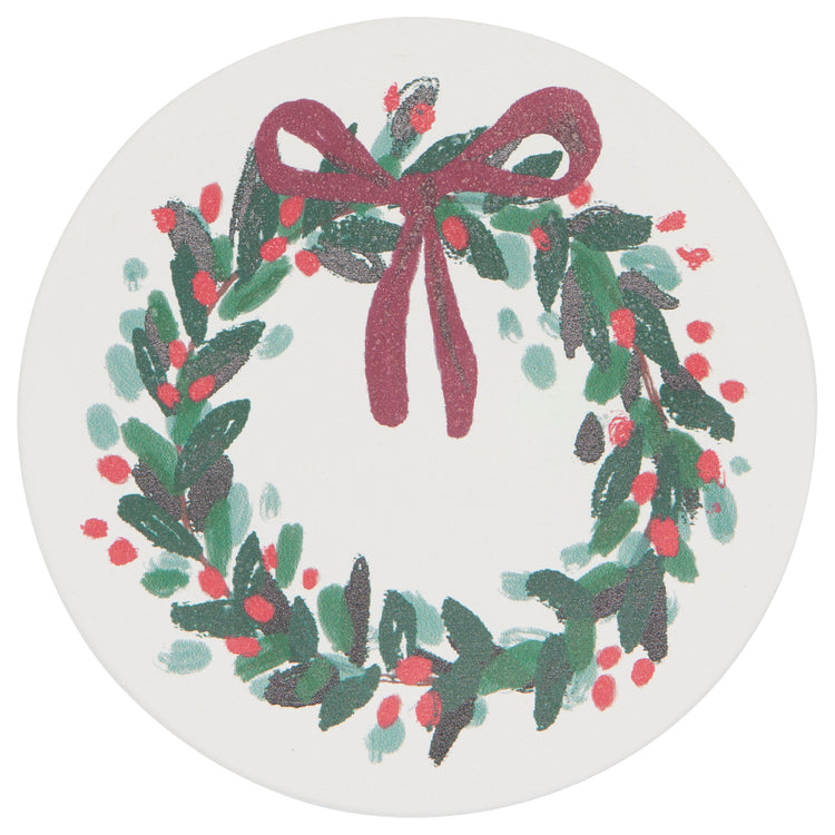 Set of 4 Wreaths Soak Up Christmas Coasters