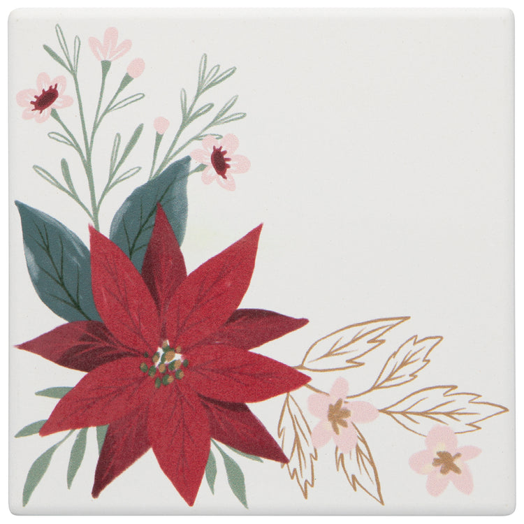 Set of 4 Amaryllis Christmas Soak Up Coasters