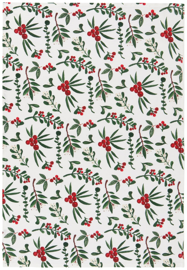 Set of 3 Winterberry Baker's Floursack Dishtowels