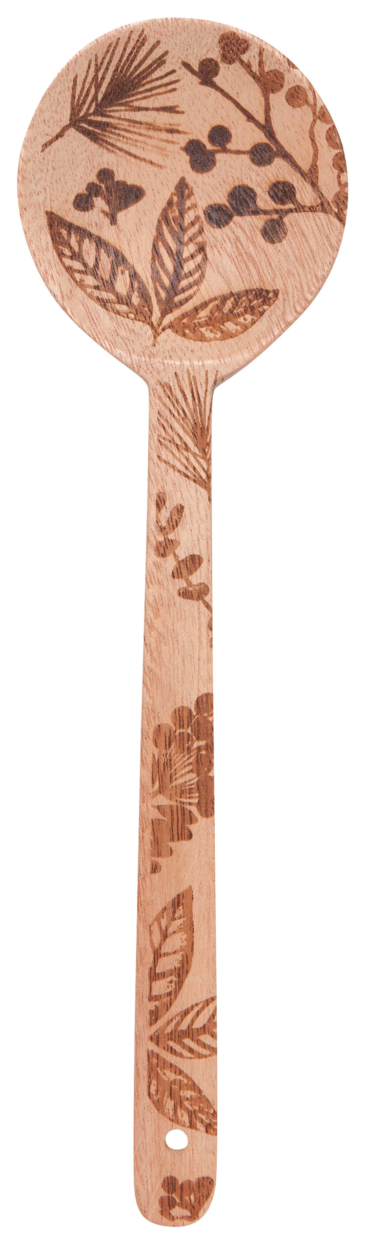 Set of 4 Winterberry Engraved Neem Wood Christmas Utensils