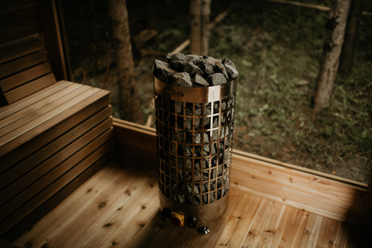 8' Red Cedar Modern Panoramic Sauna With 2' Porch