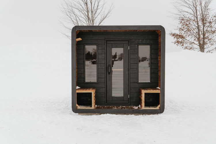 6' Red Cedar Cube Sauna With 2' Porch