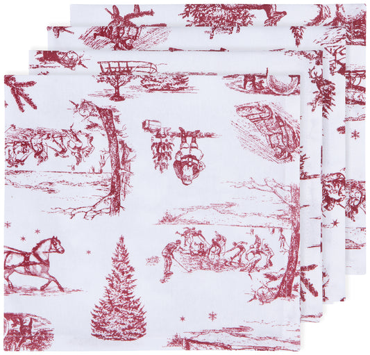 Winter Toile Printed Napkins (Set of 4)