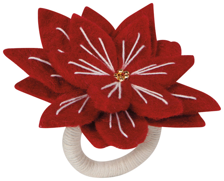 Amaryllis Christmas Felt Napkin Ring