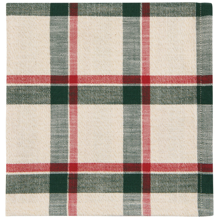 Set of 4 Noel Plaid Christmas Napkins