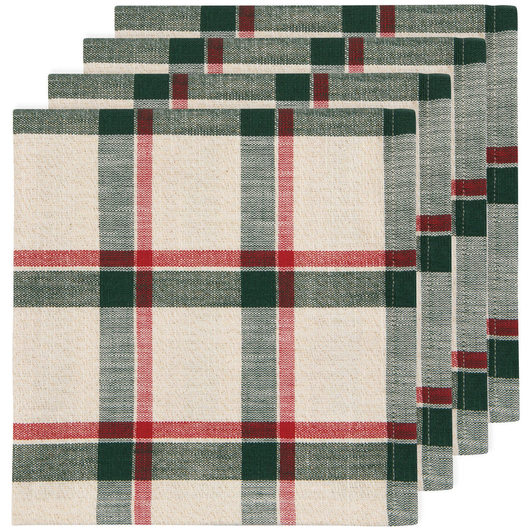 Set of 4 Noel Plaid Christmas Napkins