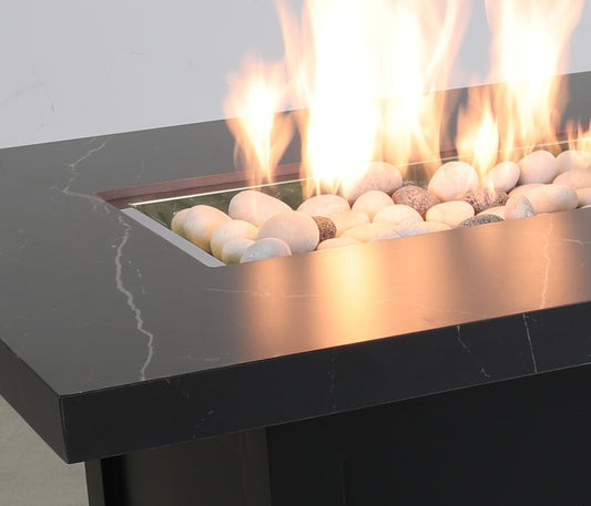 Origin 50" x 32" Fire Pit, Royal Black/Black